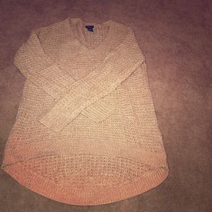 Check hi low sweater